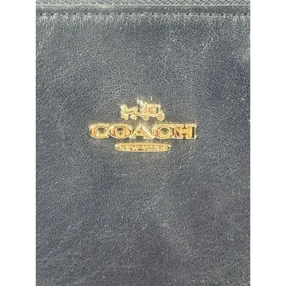 Coach Two Tone Blue Python Embossed And Leather Carryall Tote